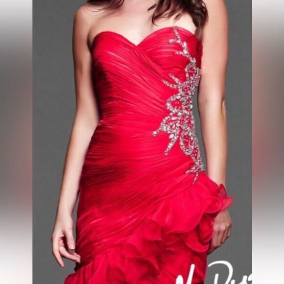 Mac Duggal Flash 64429L Red High Low Party Dress Size 2 - Picture 1 of 9